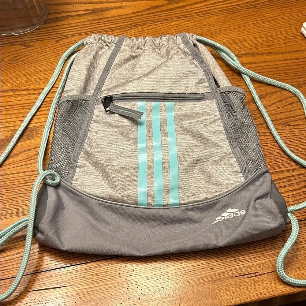 Adidas Gray and Teal Men's Backpack